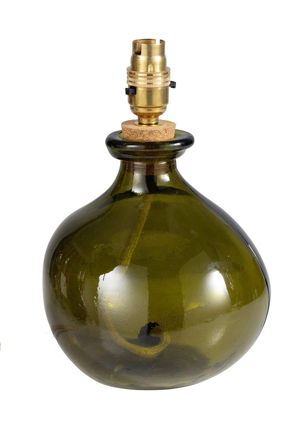 Verdant Revival Glass Table Lamp Base - Olive Green - Casa by Josephine Jenno