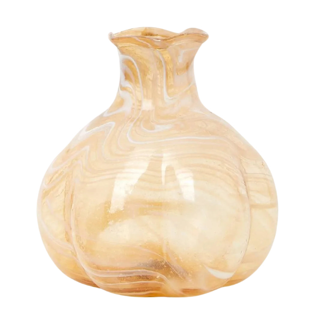 Vintage Style Glass Bud Vase with Marbling - Lightweight Treated Glass - Casa by Josephine Jenno