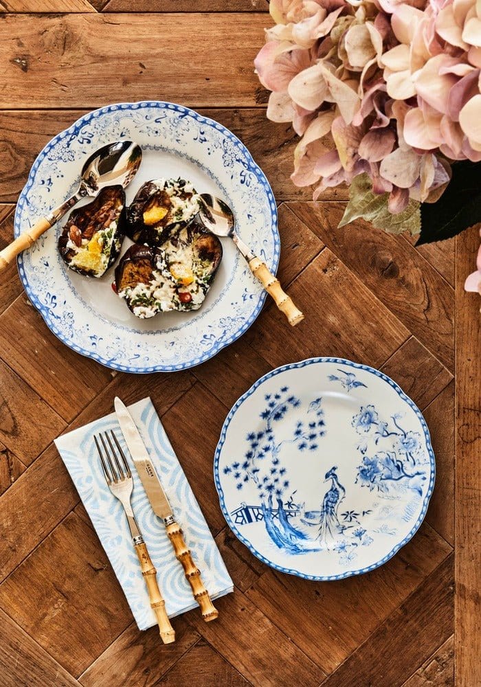 Virginia Blue and White Dessert Plates - Set of 4 - Casa by Josephine Jenno