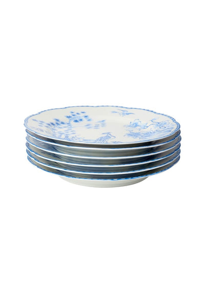 Virginia Blue and White Dessert Plates - Set of 4 - Casa by Josephine Jenno