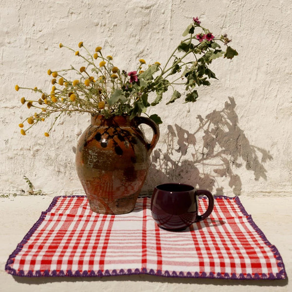 Red and Purple Trattoria Set of Two Napkins