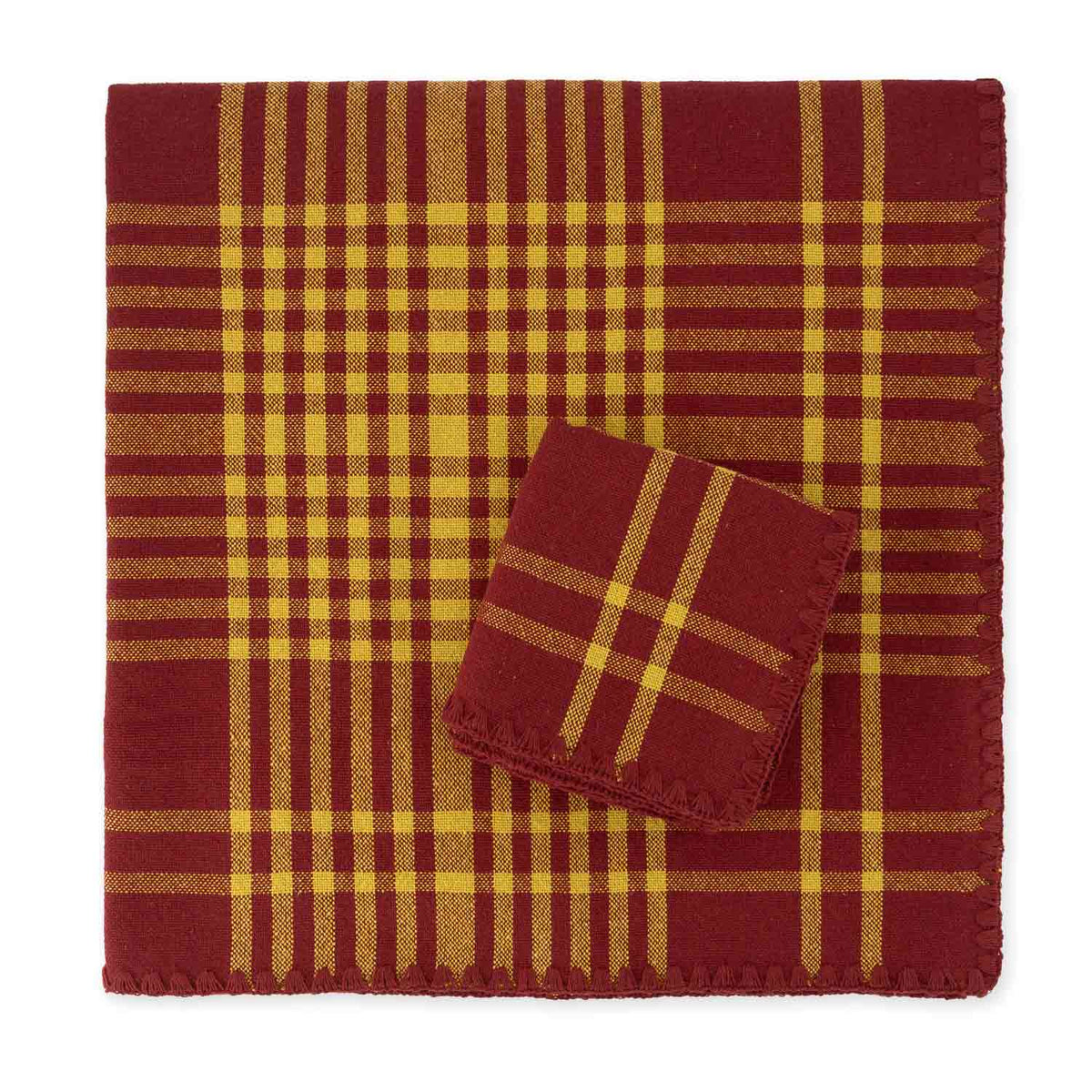 Bordeaux and Yellow Trattoria Set of Two Napkins