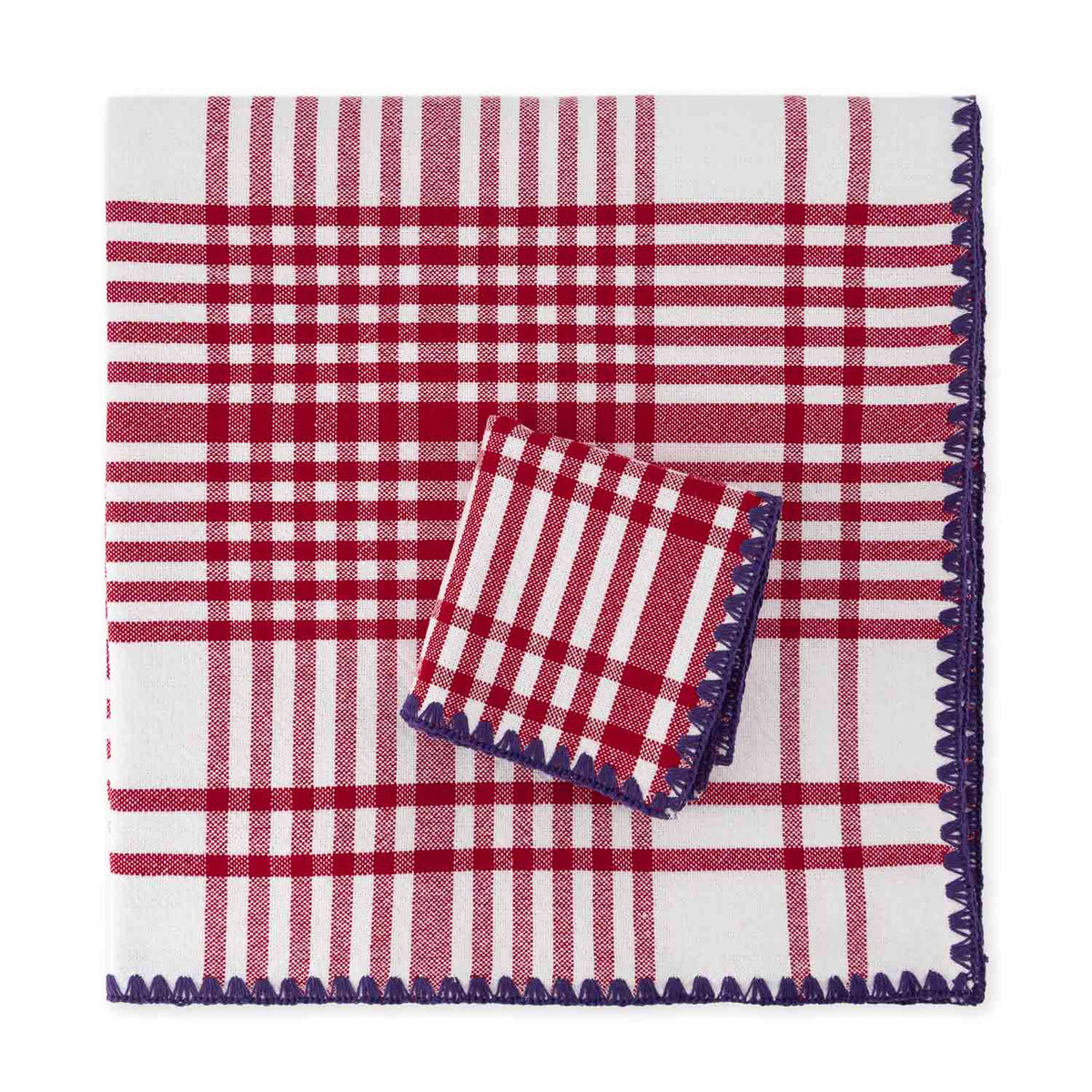 Red and Purple Trattoria Set of Two Napkins