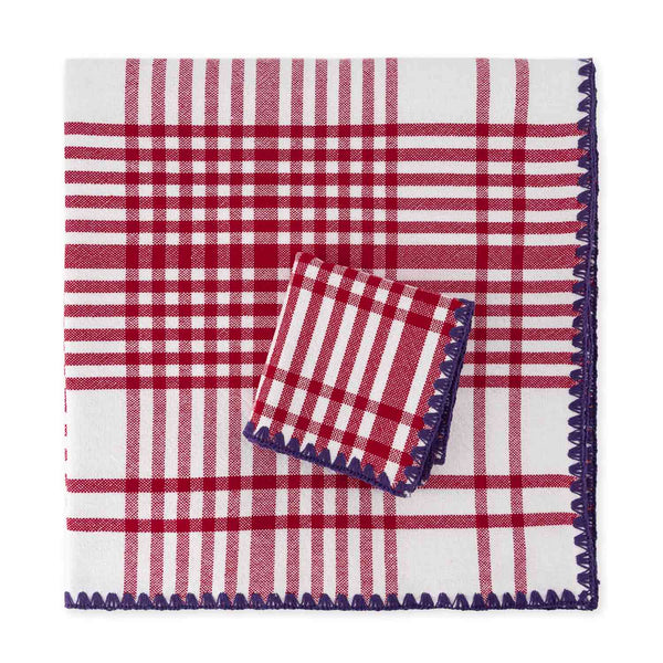 Red and Purple Trattoria Set of Two Napkins