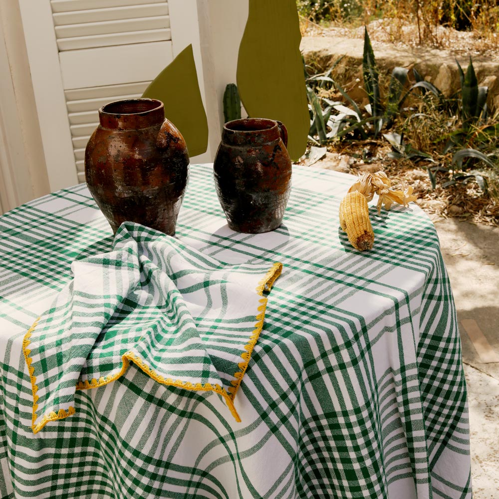 Green and Yellow Trattoria Set of Two Napkins