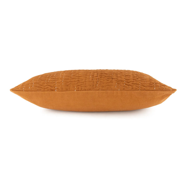 Copper Brown Botanical Cotton Pillow Cover