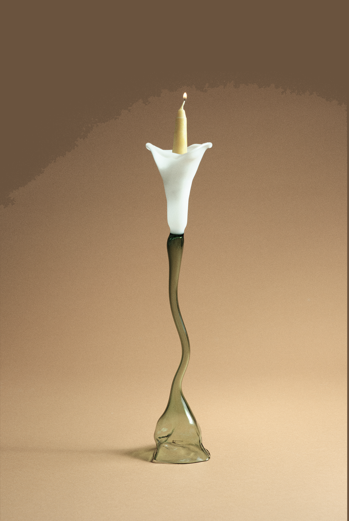 Calla Candle Holder, White