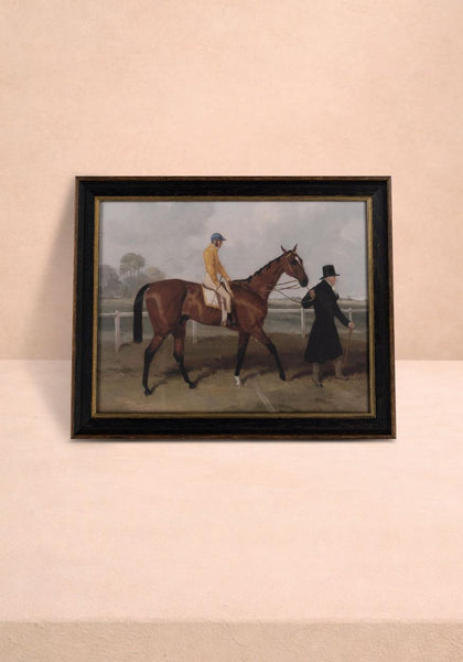 Morning Ride Portrait - Vintage Style Race Track Print