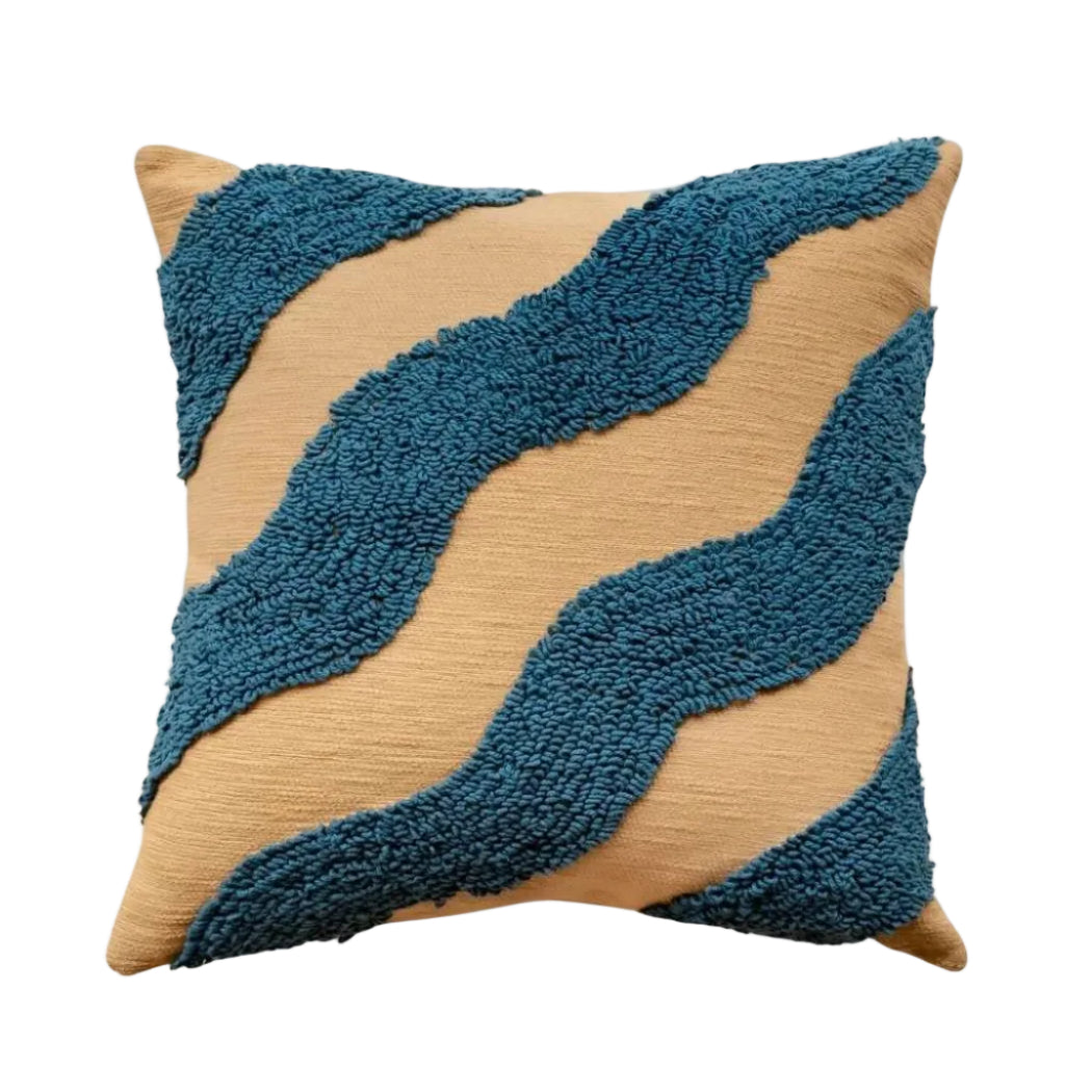 Wavy Blue Cushion Cover (50x50cm) - Casa by Josephine Jenno