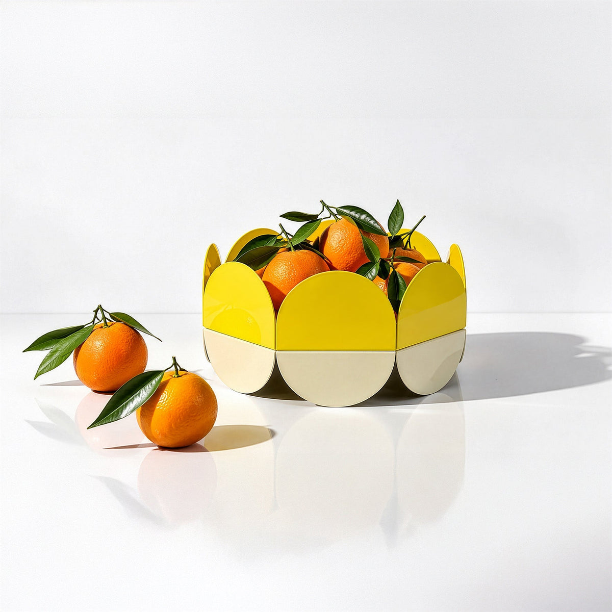 Yellow Wave Bowl - Large Fruit Basket