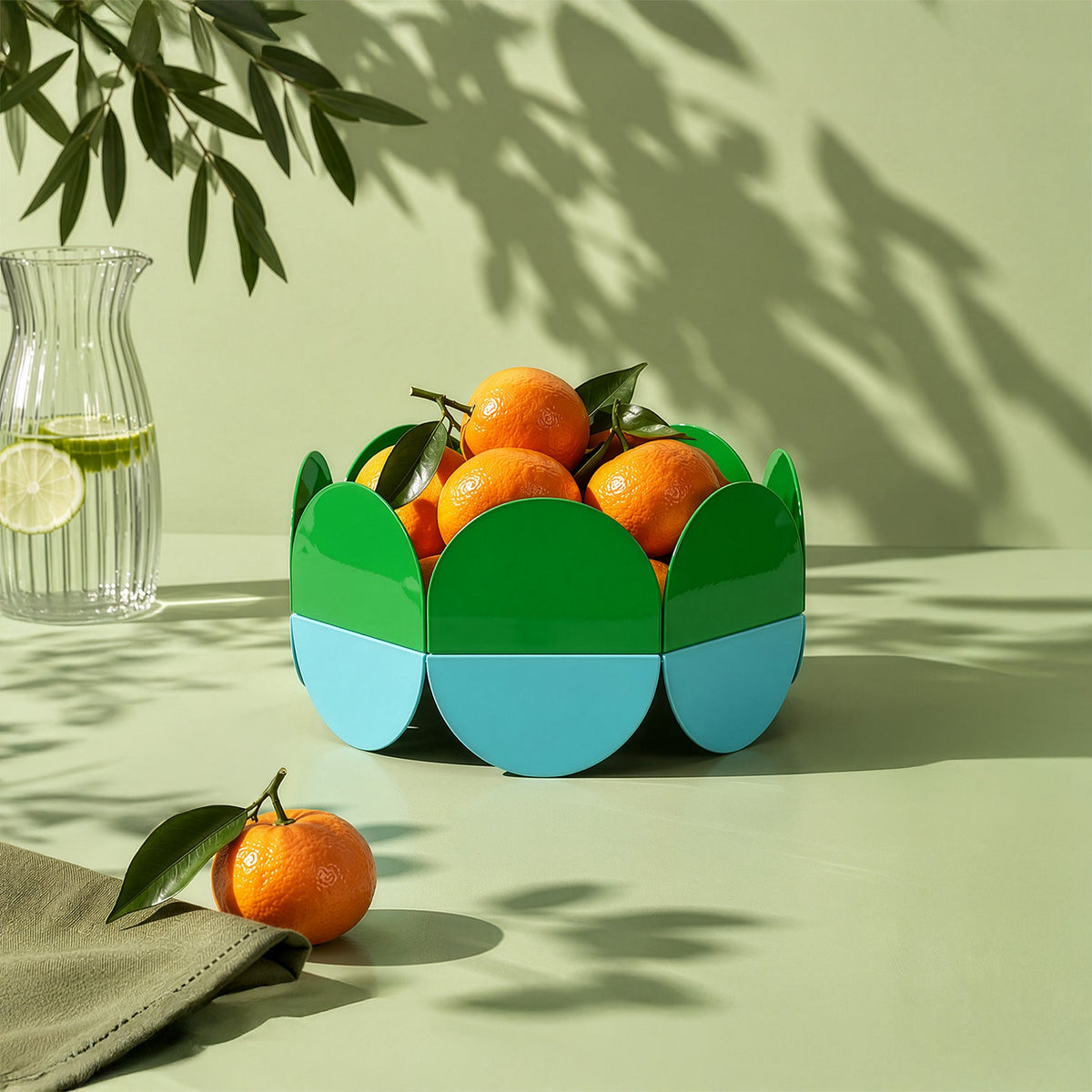 Green Wave Bowl - Large Fruit Basket