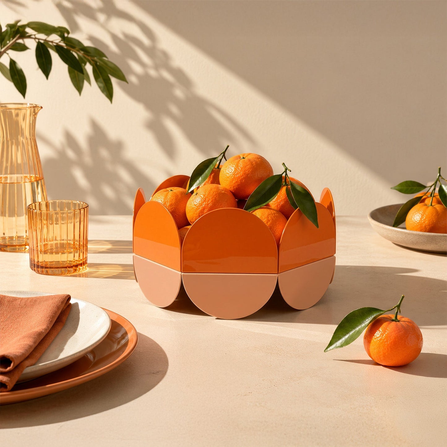 Orange Wave Bowl -  Large Fruit Basket