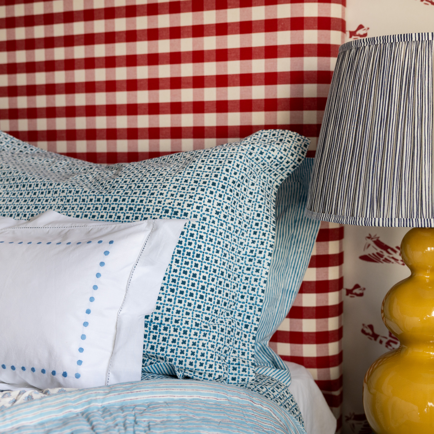 Blue Criss Cross Pillowcase