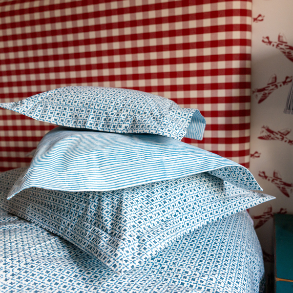 Blue Criss Cross Pillowcase
