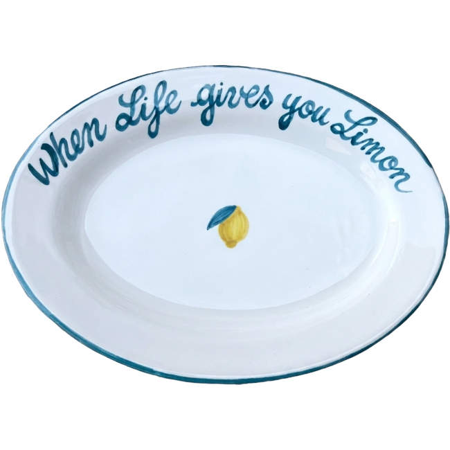 "When life gives you Lemon" Oval Platter - 30 cm