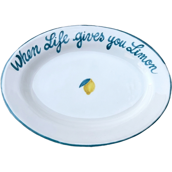"When life gives you Lemon" Oval Platter - 30 cm