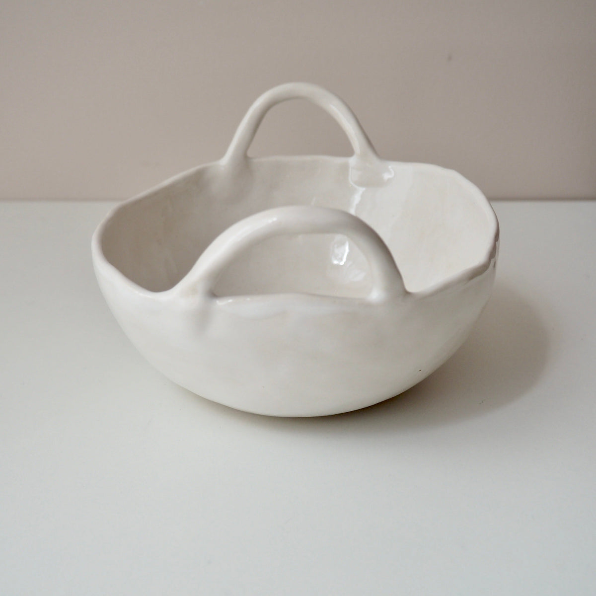 white ceramic bowl with handles