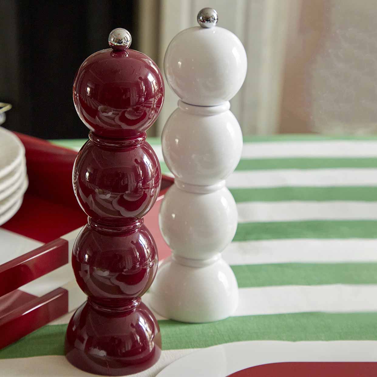 White Bobbin Salt or Pepper Mill-
