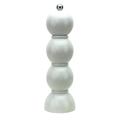White Lacquer Bobbin Salt or Pepper Mill Grinder - Addison Ross Ltd UK
