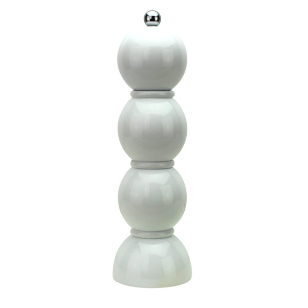 White Lacquer Bobbin Salt or Pepper Mill Grinder - Addison Ross Ltd UK