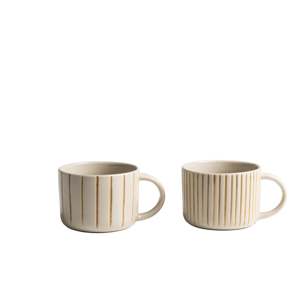 Yarrow Mug - Brushed Mustard Yellow - Medium (Set of 2)