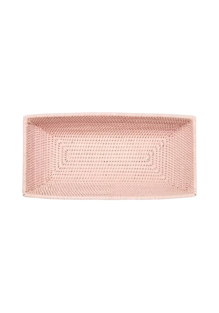 Wiltshire Long Rattan Basket in Pink - Casa by Josephine Jenno