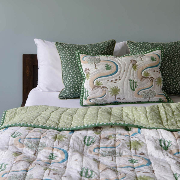 Winding Roads Quilted Cushion Cover