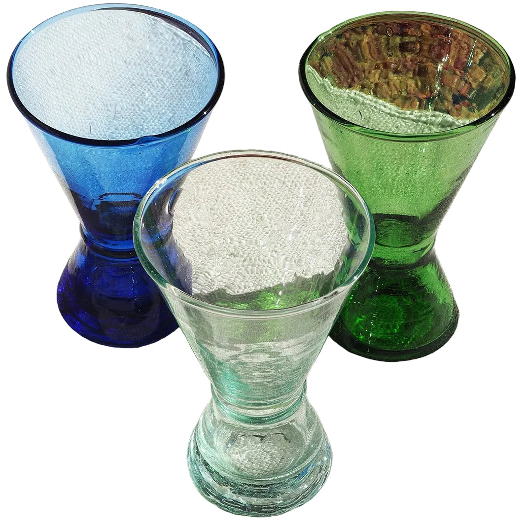 Recycled Moroccan Clear Corset Wine Glass