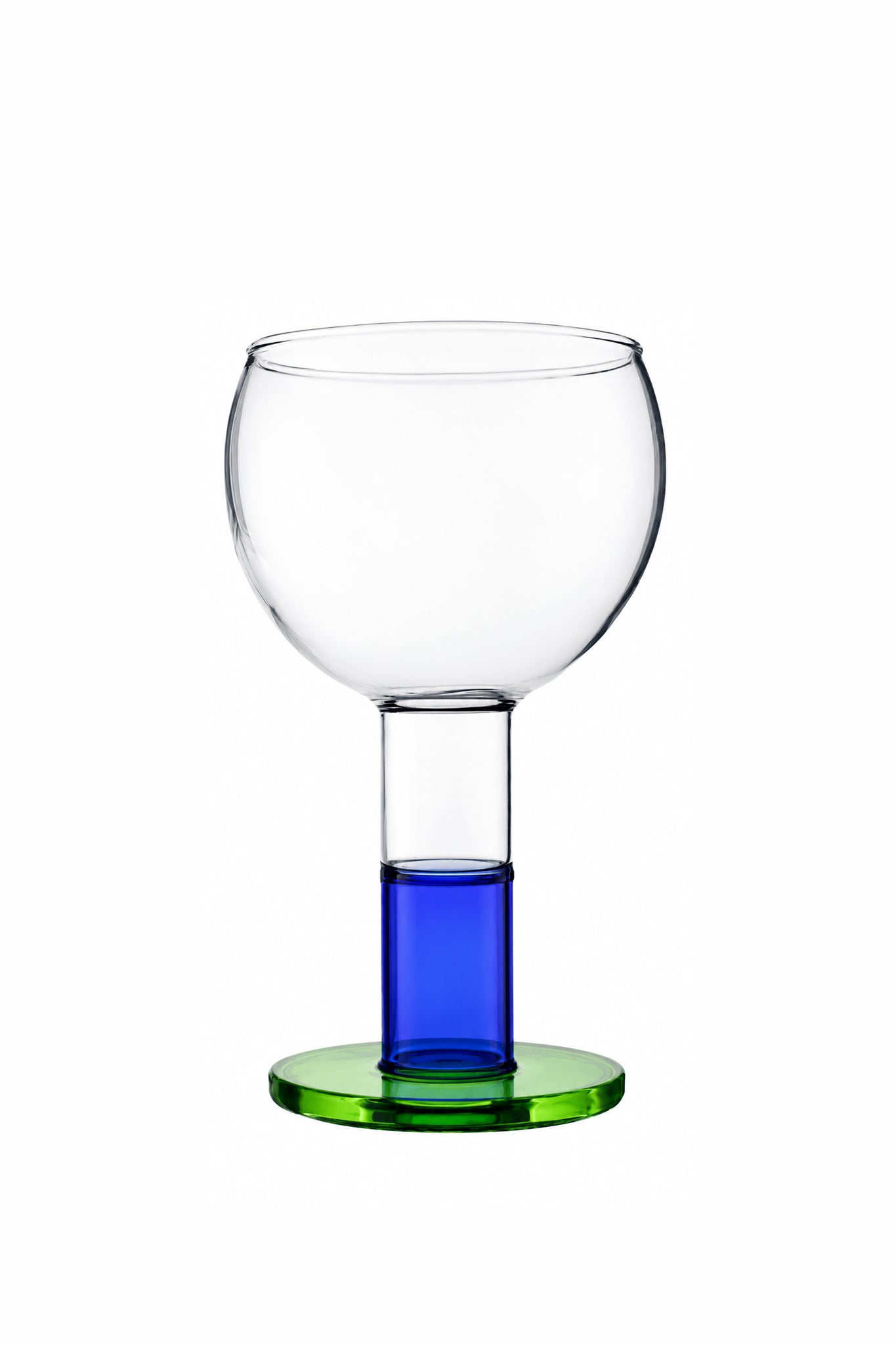 Wine Candle Glass - Green & Ink Blue