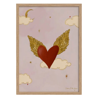 Winged Heart art print — hand-illustrated giclée by Queen of the Rodeo