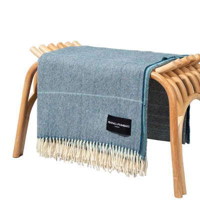 Wonderland - Alpaca & Merino Lambswool Blanket - Blue - Heating & Plumbing London - Throw