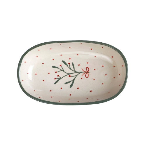 Handmade Ceramic Serving Bowl - Mist , 1.5 x 8 x 4 Inches - Set of 4