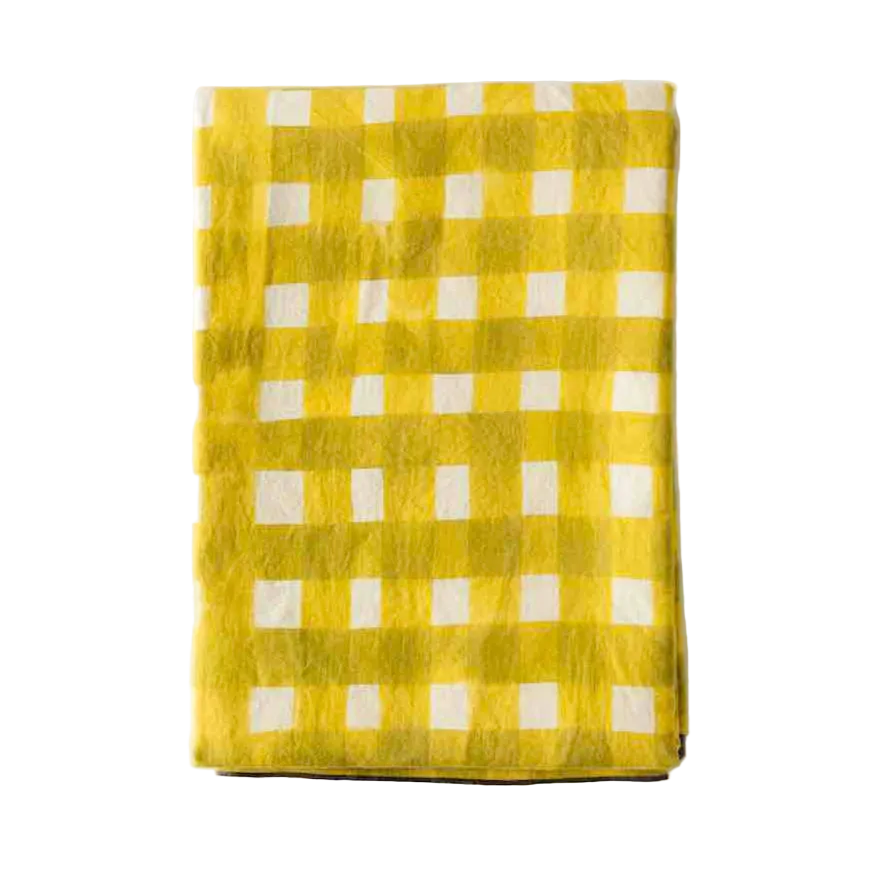 Yellow Cross-Hatch Tablecloth