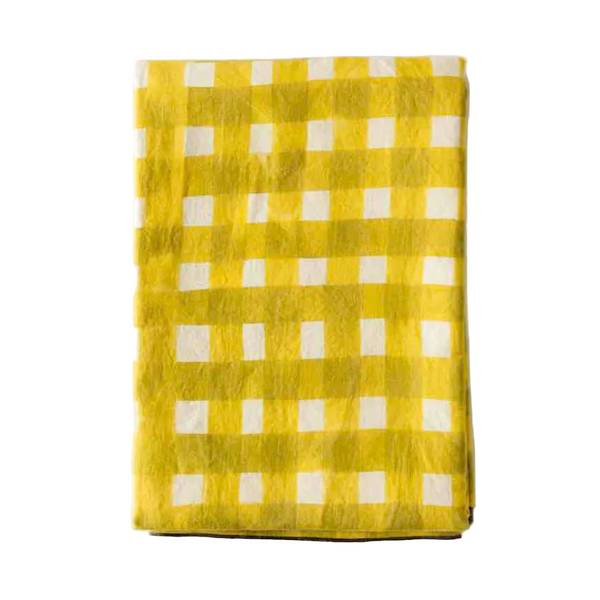 Yellow Cross-Hatch Tablecloth