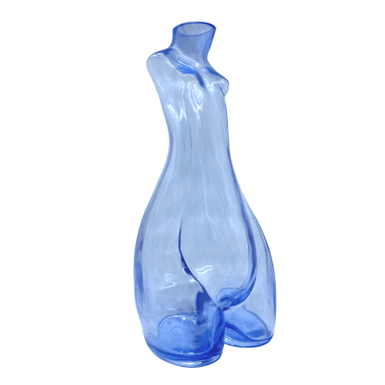 Load image into Gallery viewer, tit for tat blue glass carafe
