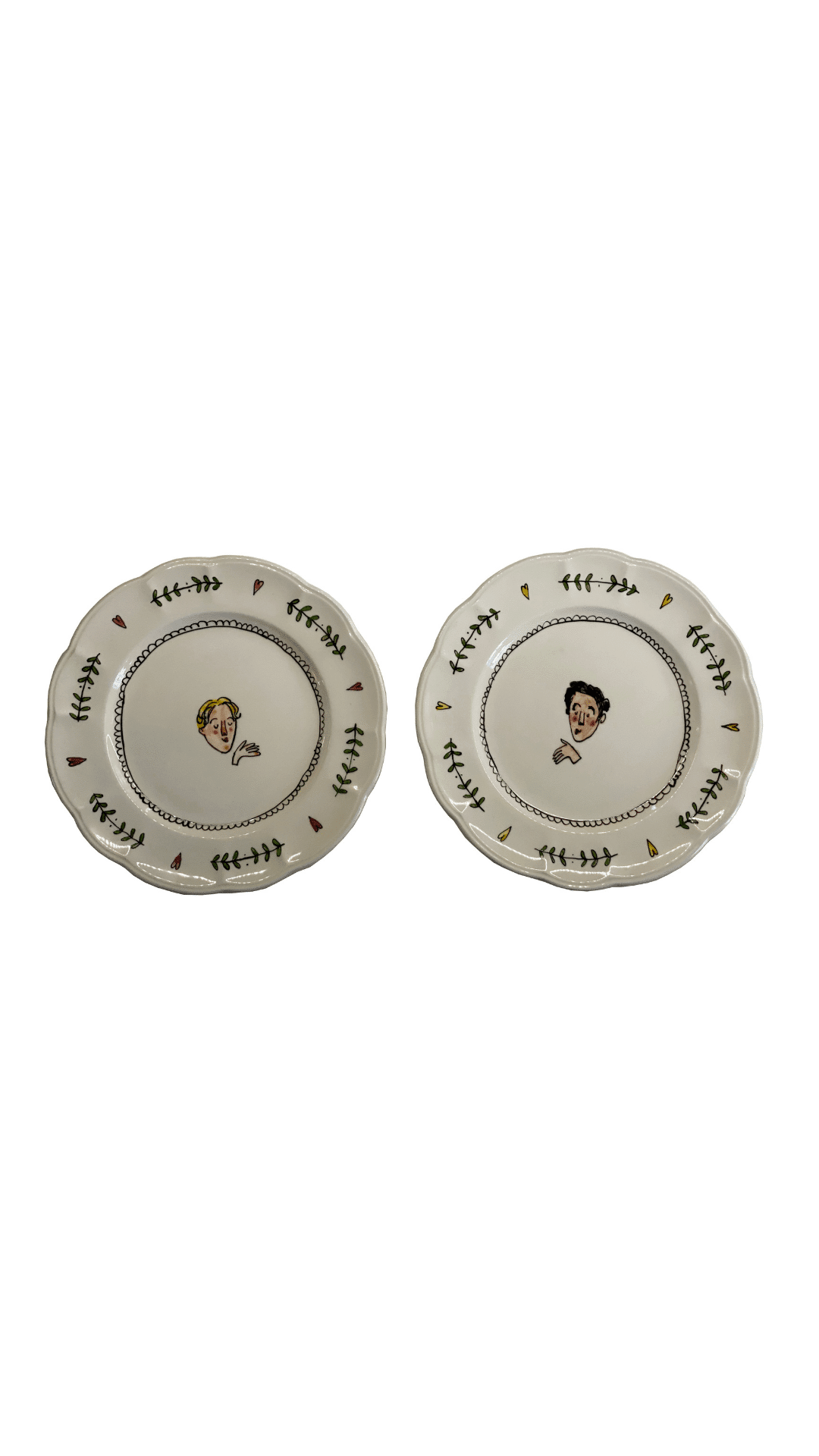 Set of 2 Snogger Small Plates : Boy and Boy