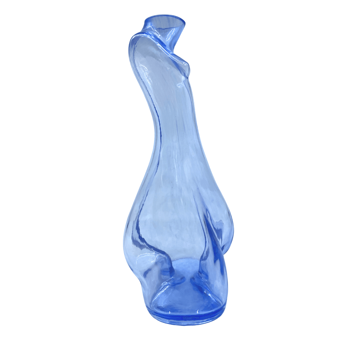 tit for tat blue glass carafe