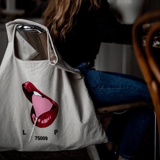 White Cotton Graphic Tote Bag, Jean André x Le Pigalle