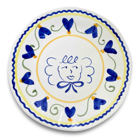 Angel Fleur Dessert Plate Blue