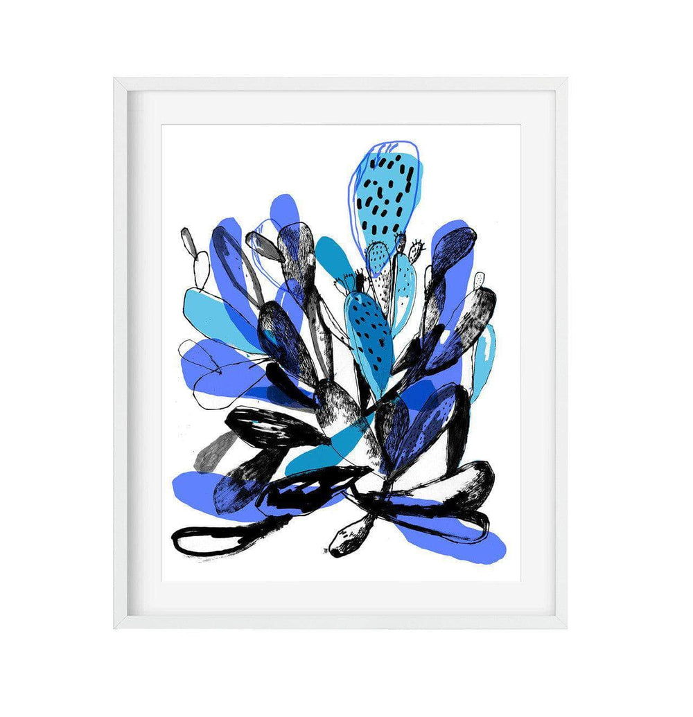 Blue Cactus Art Print