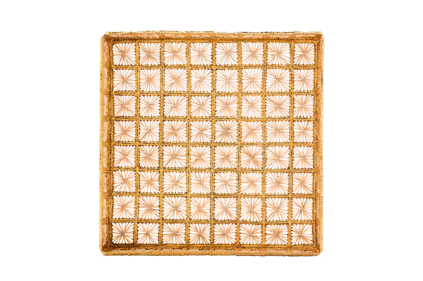 Telar Large Square Tray | Gold & Natural