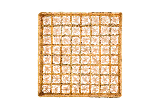 Telar Large Square Tray | Gold & Natural