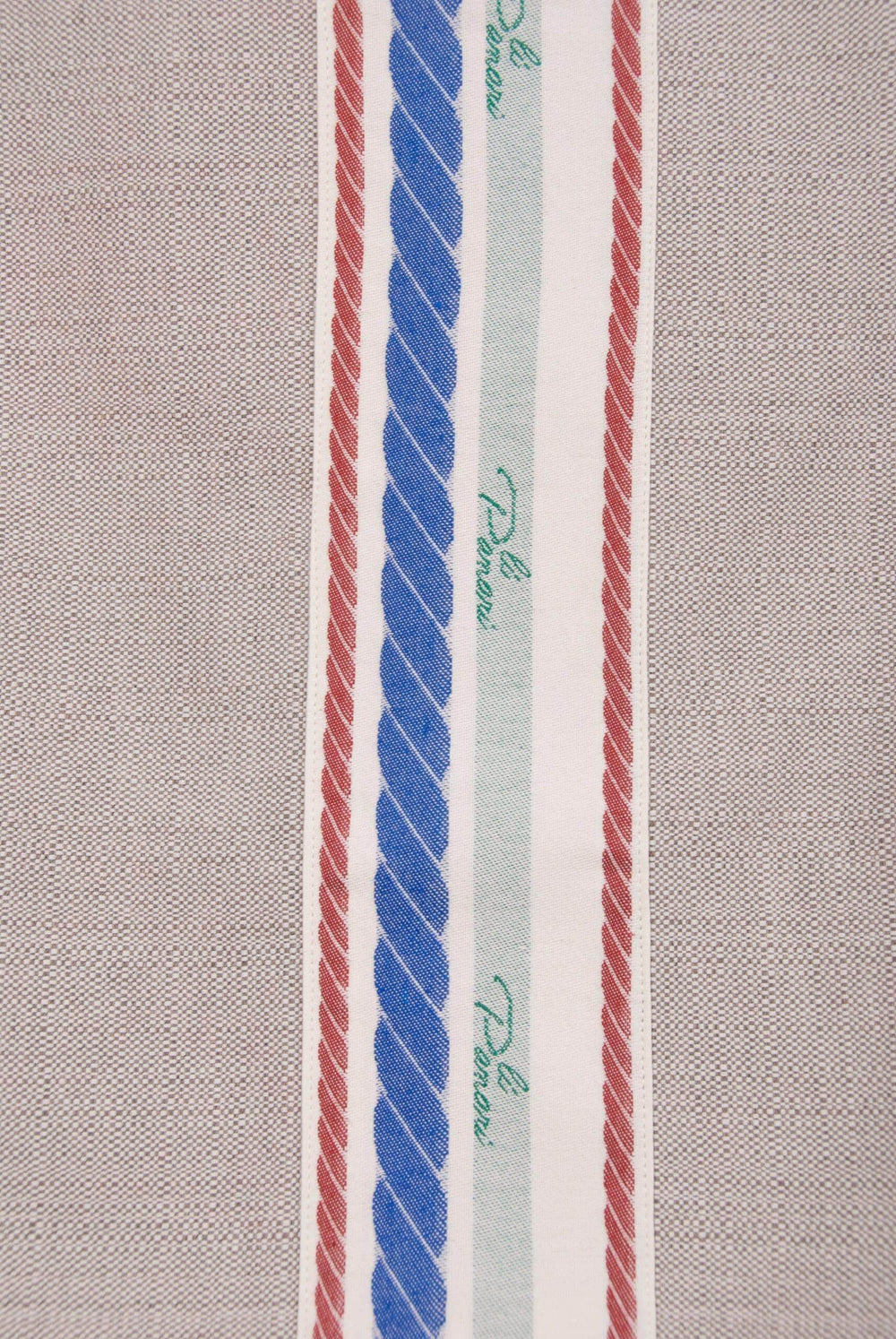 Li Panari Table Runner Grey with Red & Blue