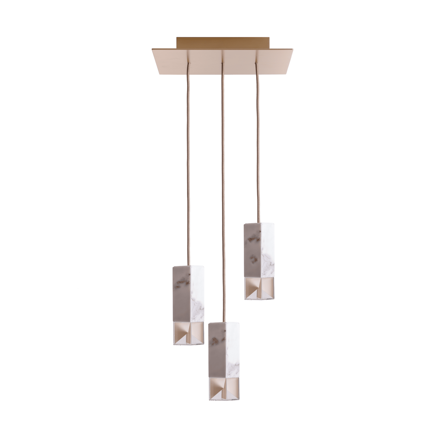 Lamp/One Marble Trio Chandelier