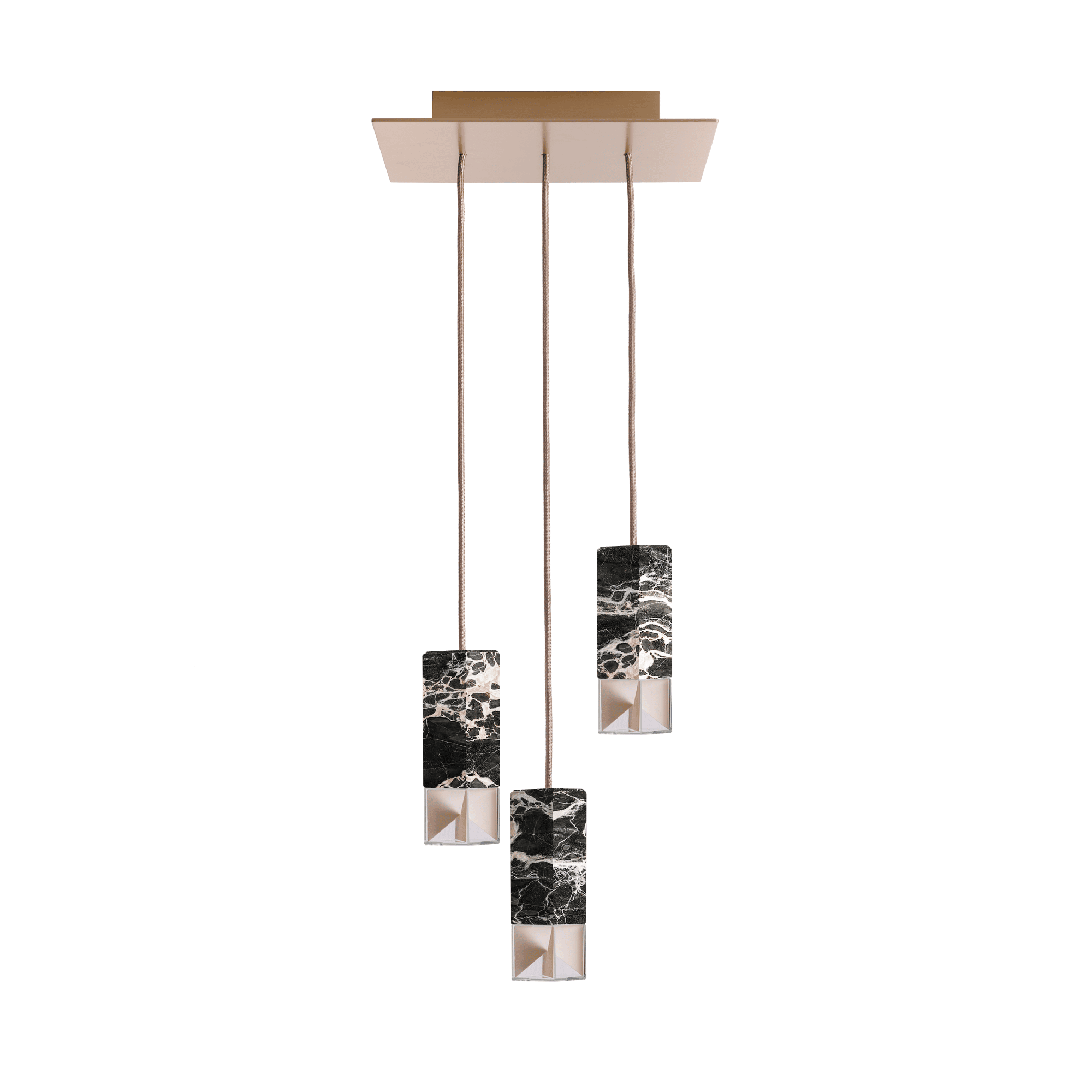 Lamp/One Black Trio Chandelier