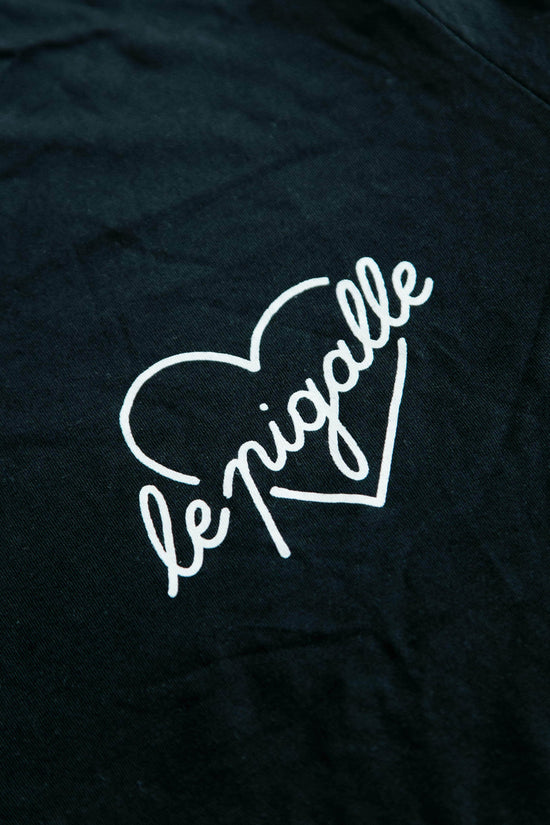 Black Cotton Graphic T-shirt, Le Pigalle