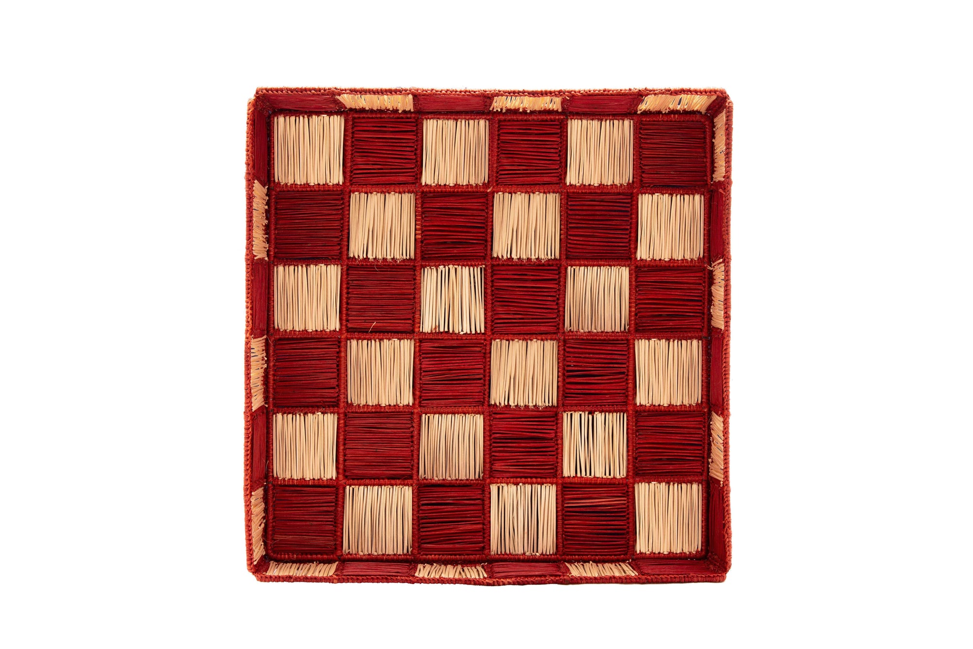 Damero Large Square Tray | Natural, Gold & Terracota