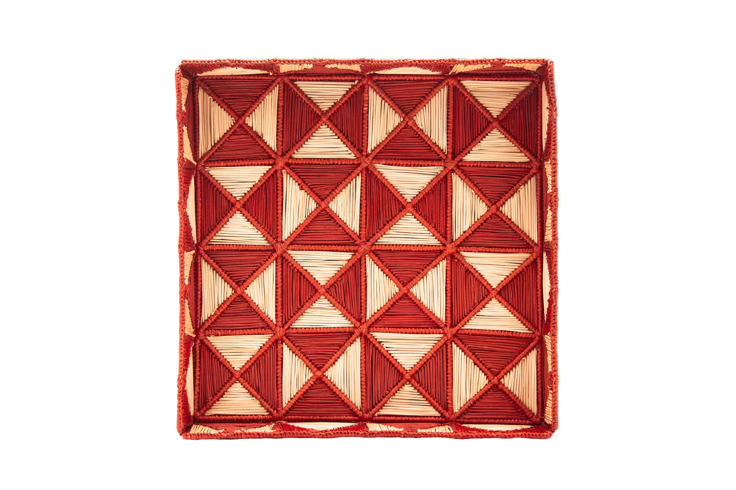 Malla Large Square Tray | Terracotta & Natural