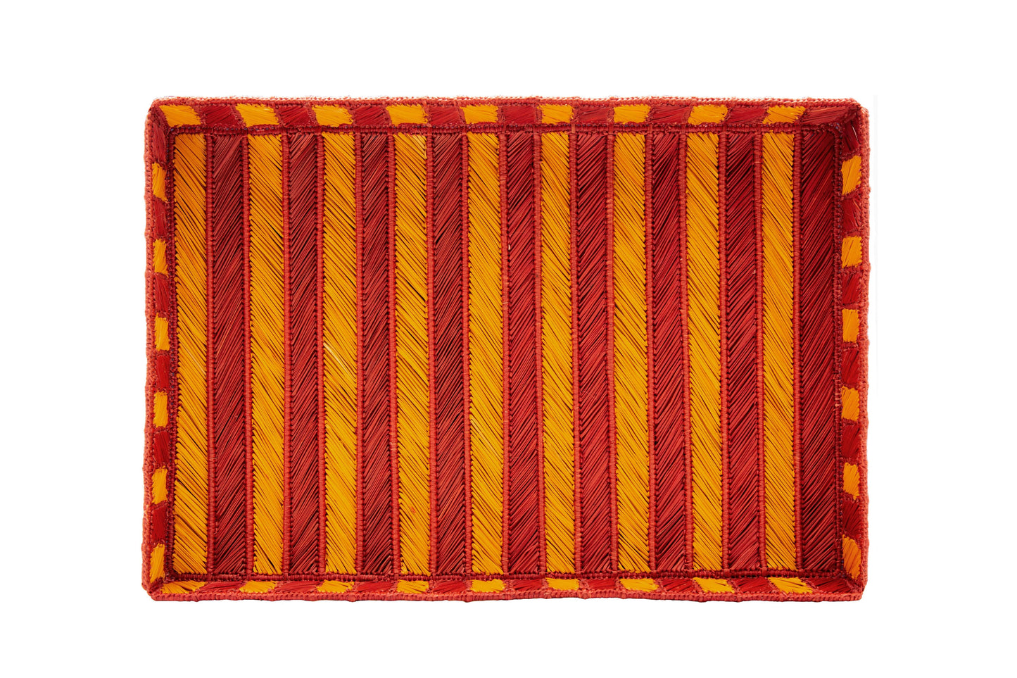 Load image into Gallery viewer, Rayas Large Rectangular Tray | Mustard &amp;amp; Terracotta

