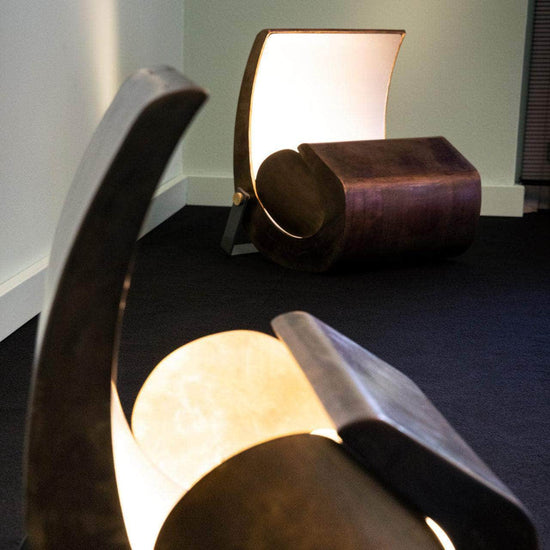 Aged Brass Sculptural Floor Lamp - Escargot by Le Corbusier